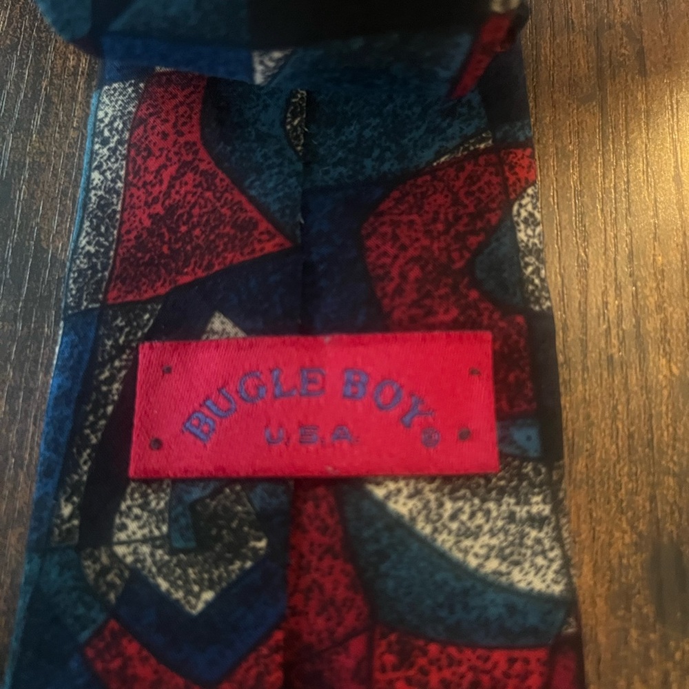 Geometric Patterned Tie - Multicolor Bugle Boy Vi… - image 4
